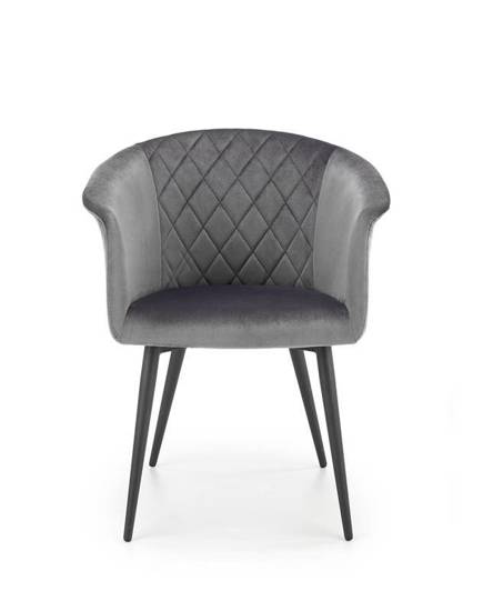 TERARY krzesło tapicerowane popielate na metalowych nogach, wys. 78 cm