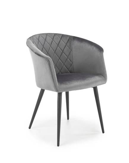 TERARY krzesło tapicerowane popielate na metalowych nogach, wys. 78 cm