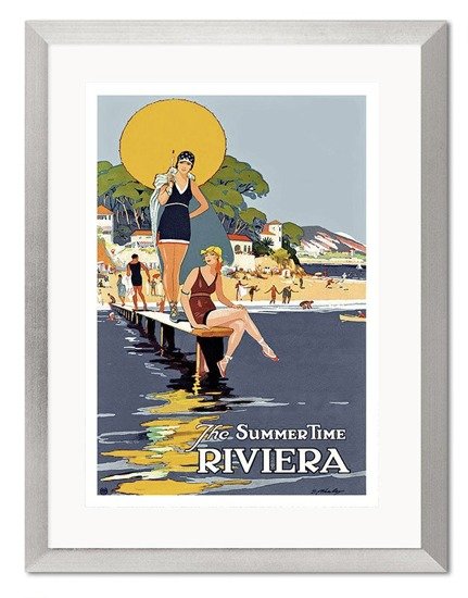 THE SUMMER TIME - RIVIERA obraz w srebrnej ramie, 33x43 cm