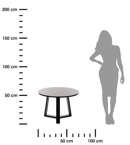 TRILEG stolik kawowy w nowoczesnym designie, Ø 70 cm