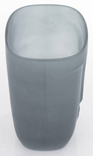 TWARZOWY wazon szklany szary, wys. 20 cm