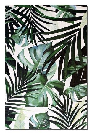 URBAN JUNGLE obraz ręcznie malowany, liście egzotyczne / tropikalne, 60x90 cm