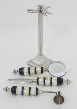 URSUS zestaw gabinetowy na srebrnym stojaku, 19x6x6 cm