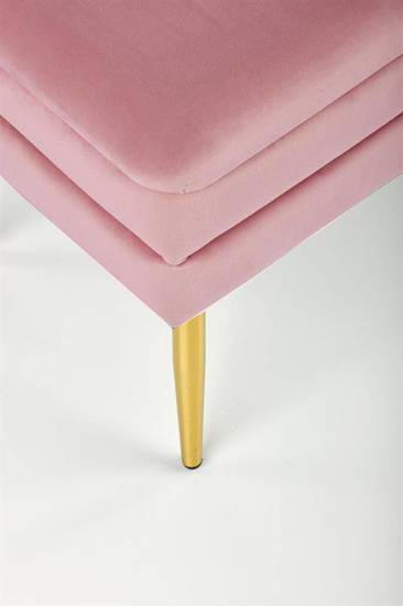 VELVA ławka różowa na złotych nóżkach, dł. 78 cm 
