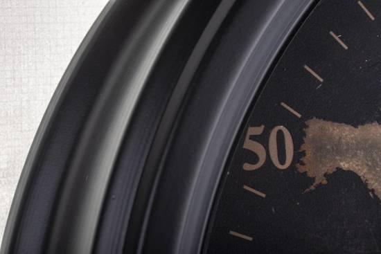 VIELGO zegar ścienny czarny z mapą świata i widocznym mechanizmem, Ø 52 cm