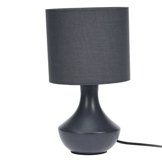VITA lampka nocna ceramiczna z szarym abażurem, wys. 28 cm