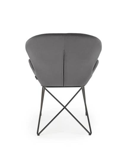 WIENA krzesło tapicerowane szare na metalowych nogach, wys. 82 cm