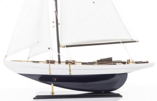 ŻAGLÓWKA replika jachtu na czarnej podstawie, 84x60x11 cm