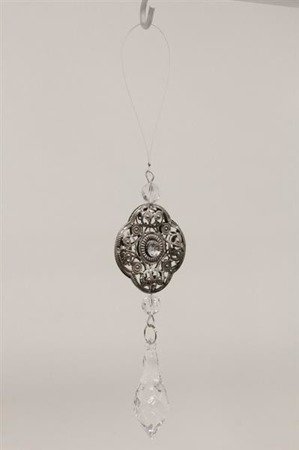 ZAWIESZKA kryształ cyrkonie, uchwyt z żyłki, 14x5 cm