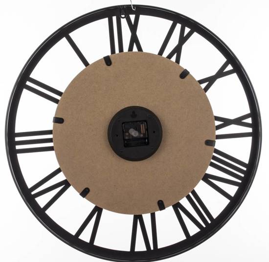 ZIGI zegar w czarnej metalowej ramie z lustrzaną tarczą, Ø 60 cm