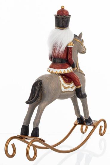 ŻOŁNIERZYK NA KONIU NA BIEGUNACH figurka koń na biegunach, wys. 24 cm